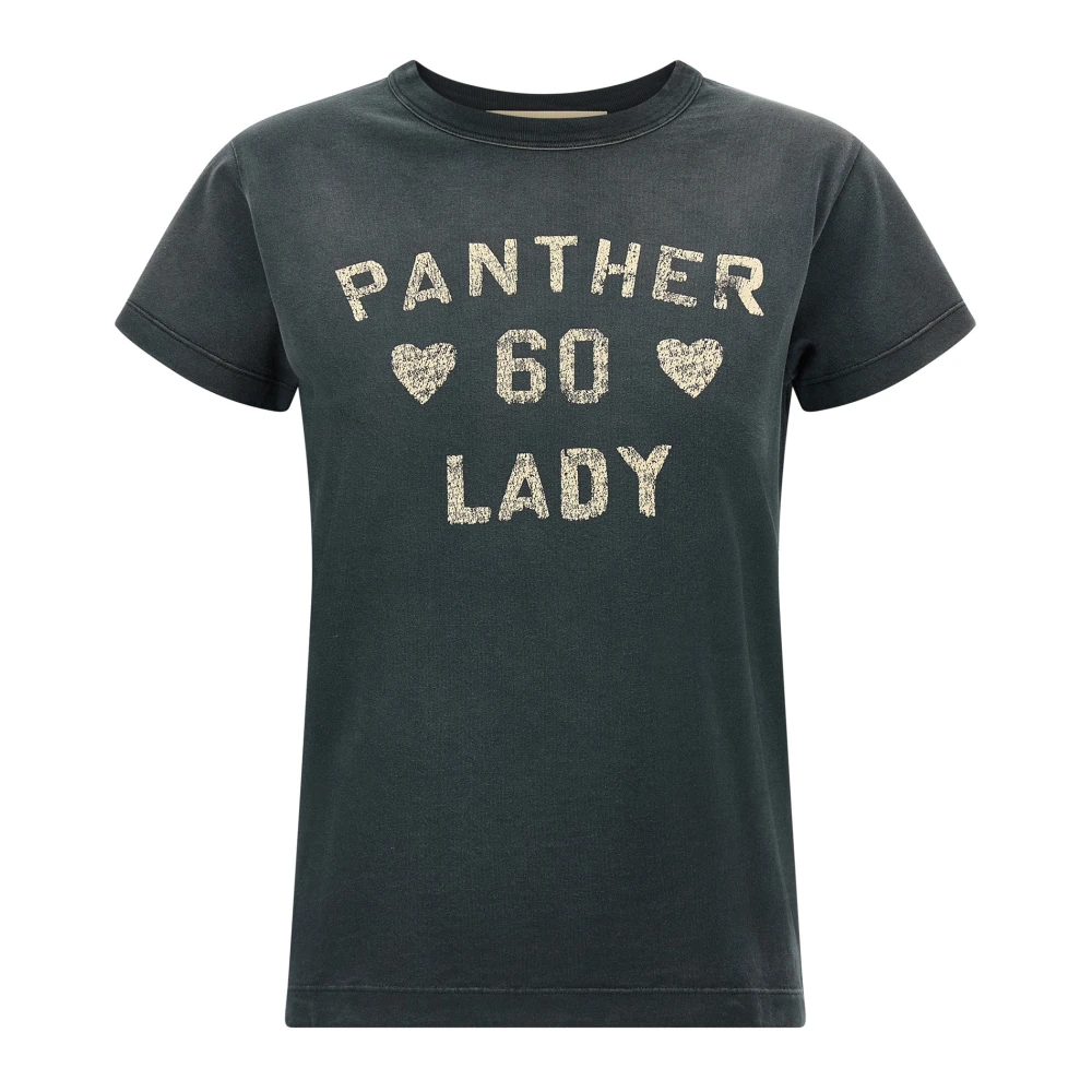 Valentino Garavani Men's Gray T-Shirts, L, Panther Lady Print T-Shirt