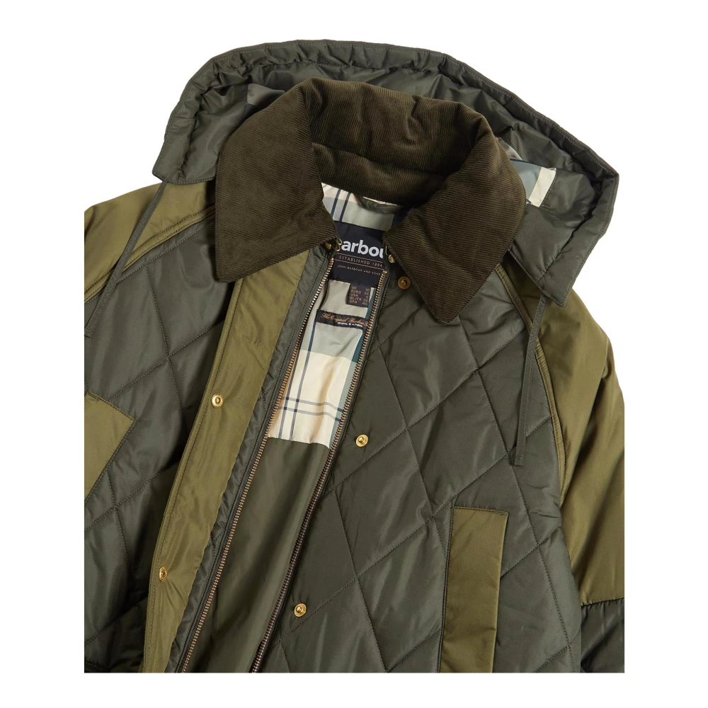 Barbour Cookston Longline Quilted Jacket Green Dames