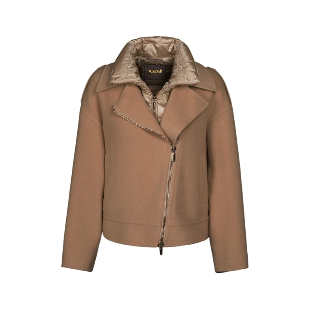 Moorer Women's Brown Down Jackets, M, Viana Jacket