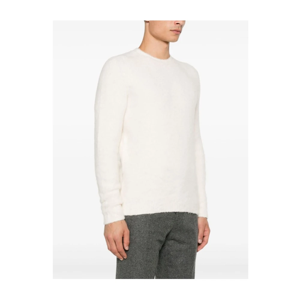 Roberto Collina Gezellige Pullover met Textuurhals Beige Heren