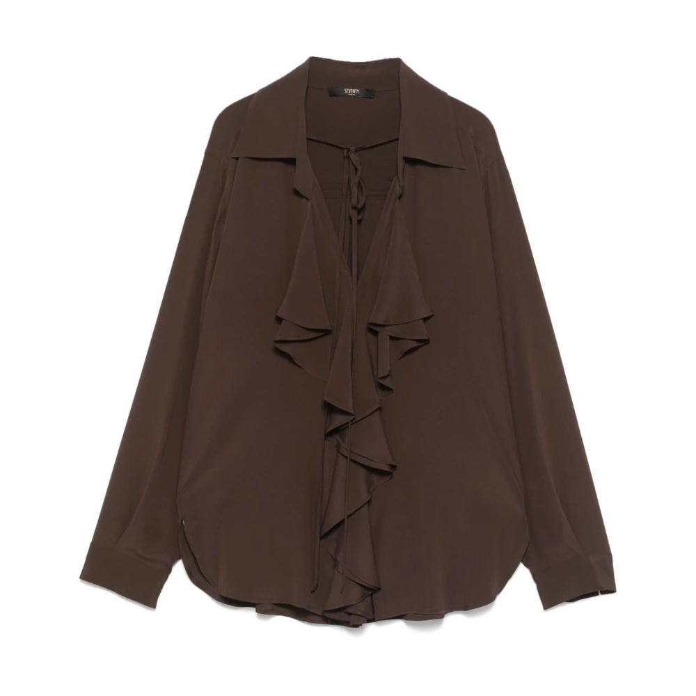 Seventy Bruine Shirt met Zelfbindende Sluiting Brown Dames