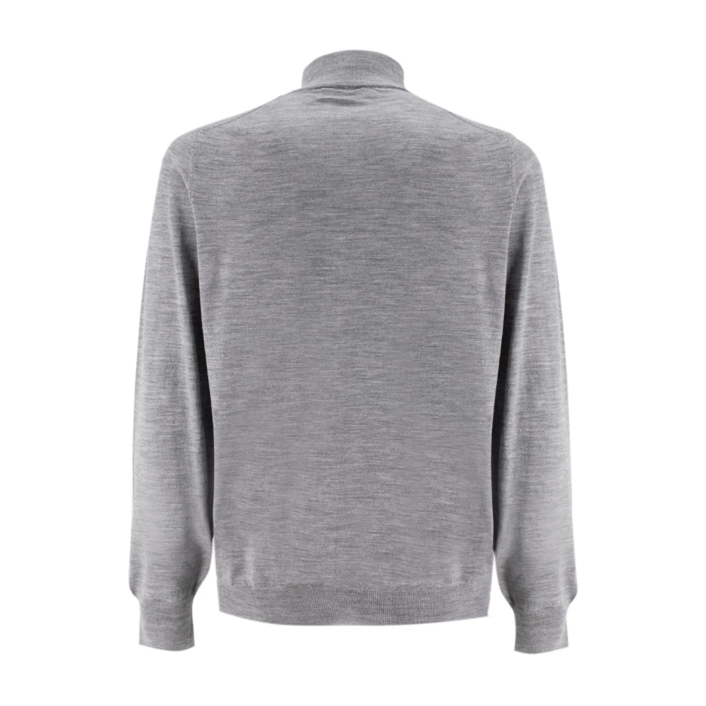 Fedeli Zachte Textuur Rits Cardigan Gray Heren