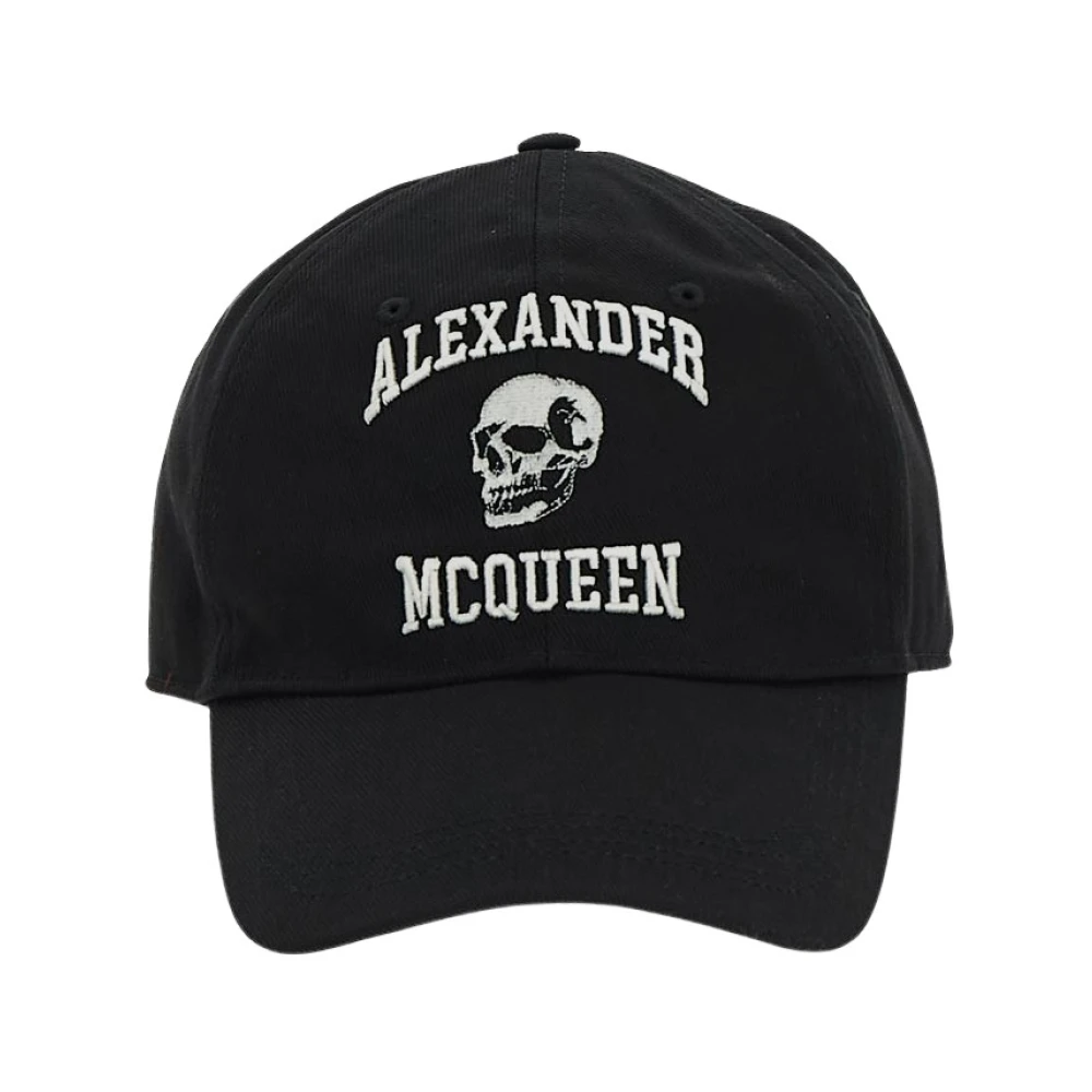 Alexander mcqueen Varsity Logo En Skull Baseballpet Black Heren