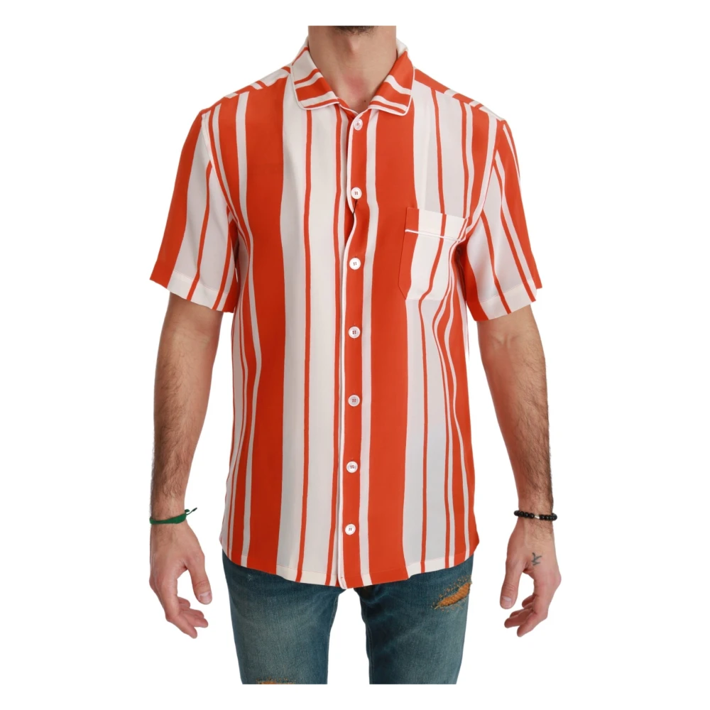 Dolce & Gabbana Men's Elegant Striped Silk Shirt