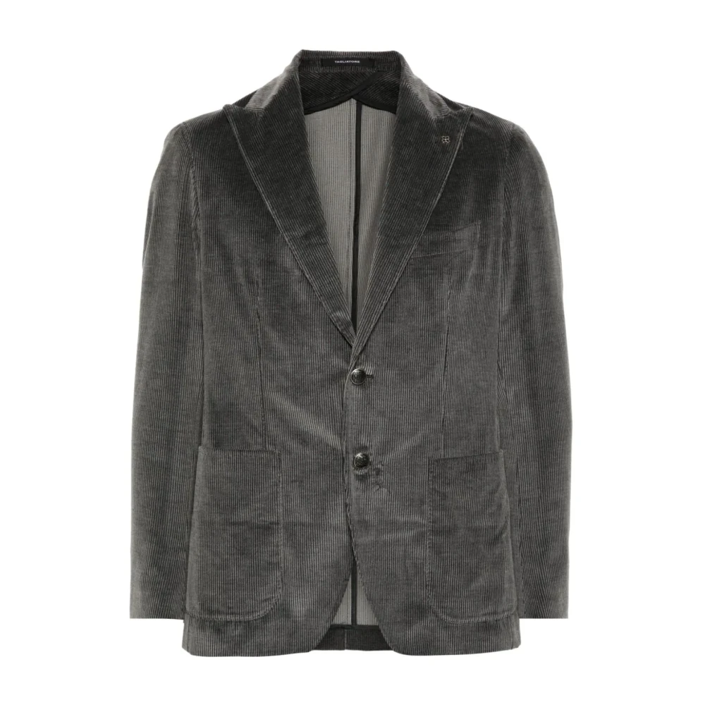 Tagliatore Antraciet Katoen Kasjmier Blazer Gray Heren