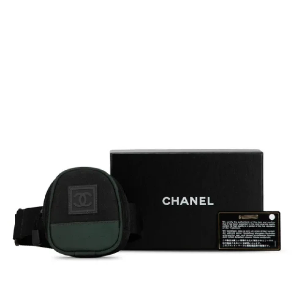 Chanel Vintage Pre-owned Canvas clutches Black Dames