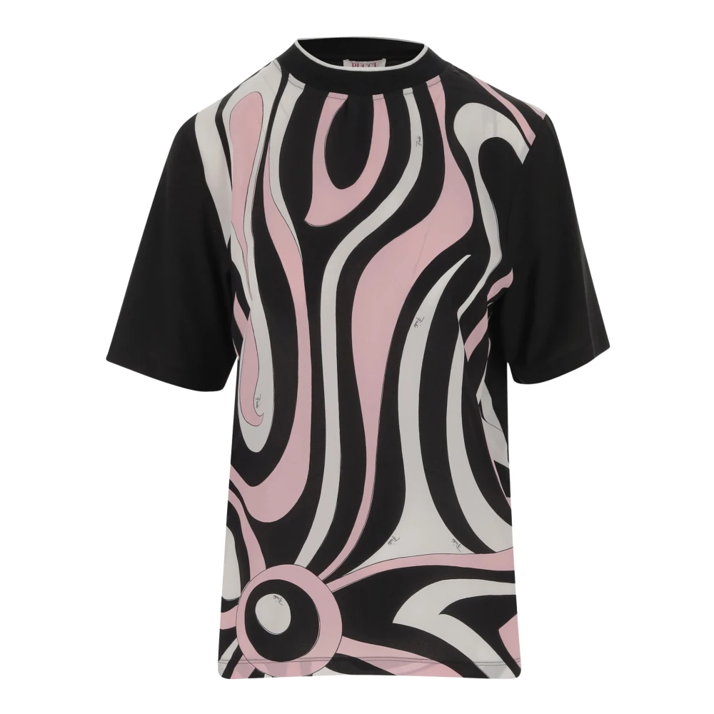 EMILIO PUCCI Marmer Patroon Katoenen T-shirt Multicolor Dames