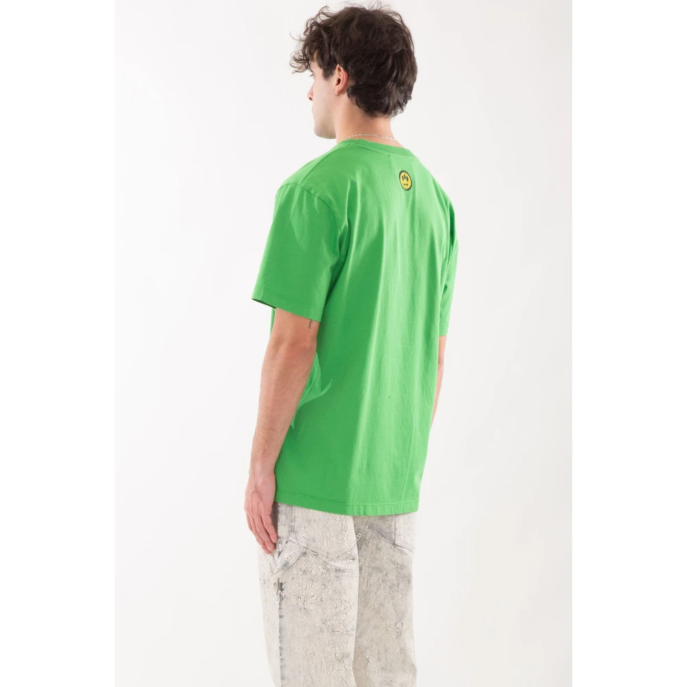 Barrow Retro Print T-shirt Green Heren