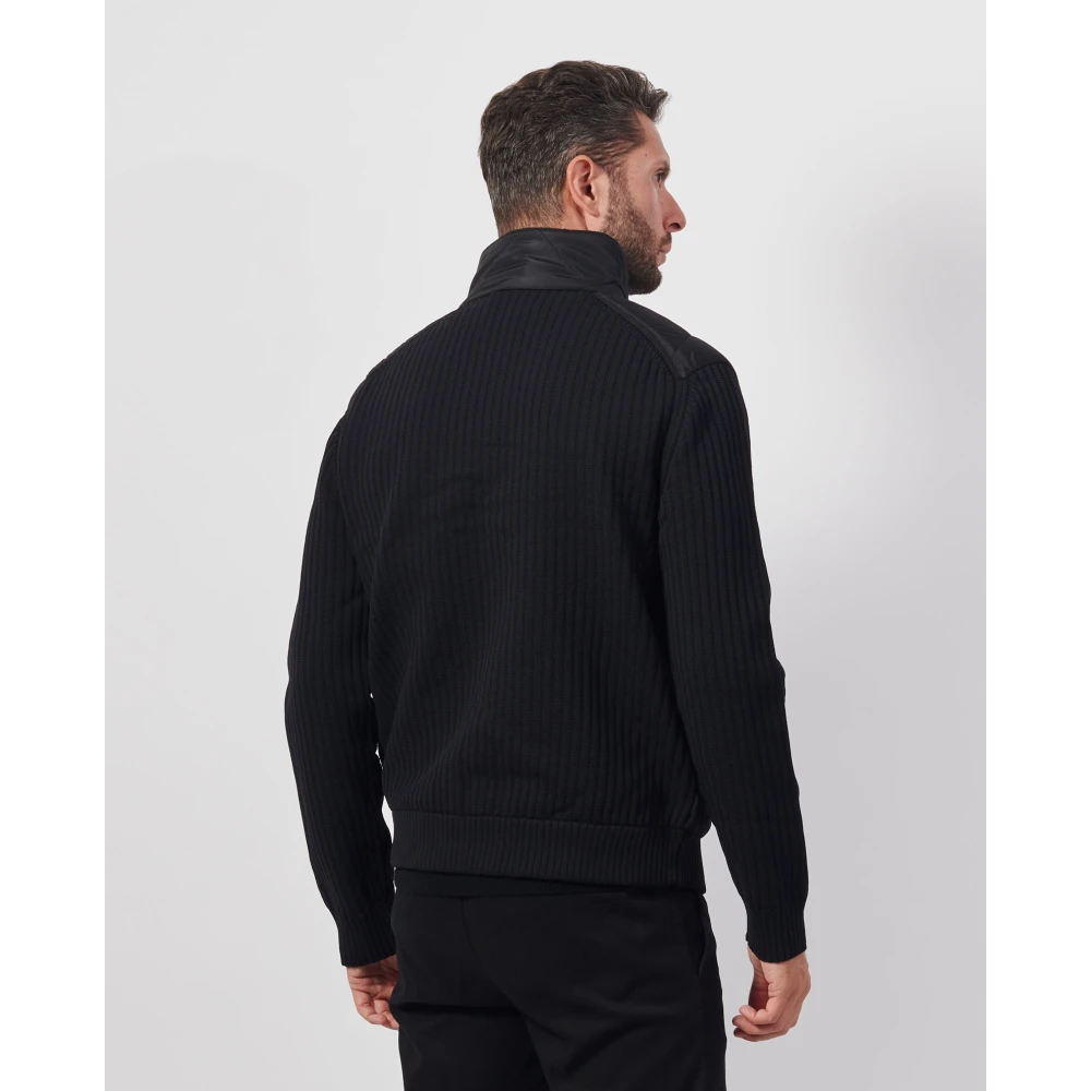 Hugo Boss Zwarte Gewatteerde Fullzip Jas Sybon Black Heren