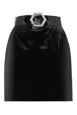 Killer Latex Jewel Buckle Kort Kjol