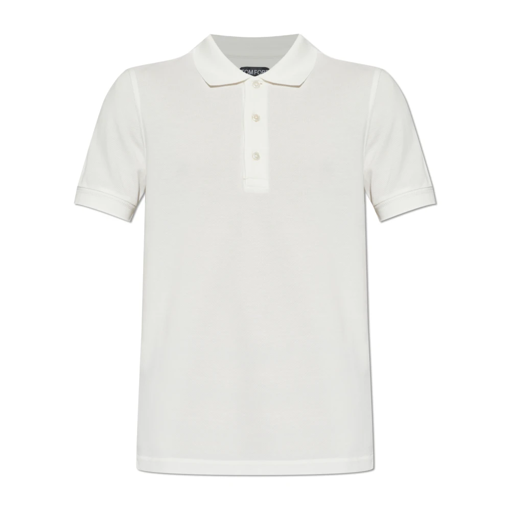 Tom Ford Men's White Polo Shirts, Xl, Piquet Polo