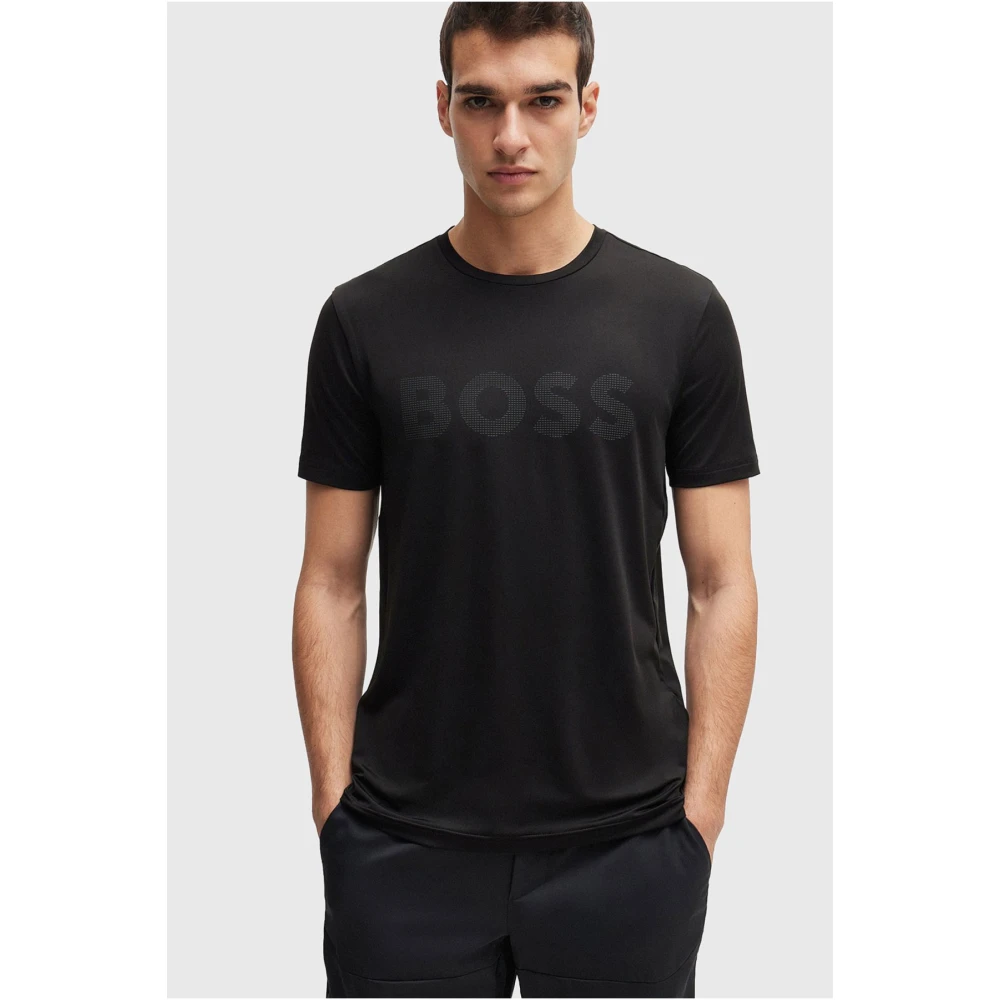 Hugo Boss Reflecterend Logo T-shirt Slim Fit Black Heren