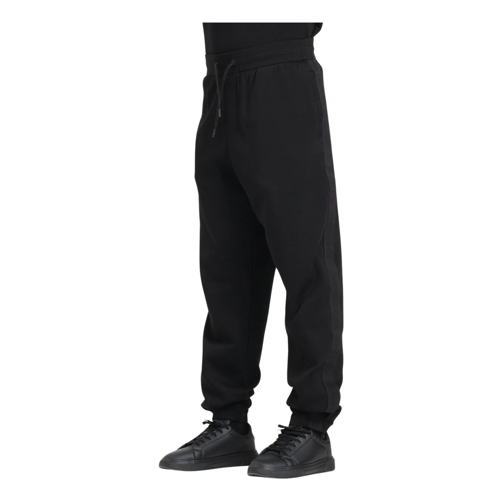Armani Exchange Mannelijk Zwart Sportieve E Broek Met Logobanden