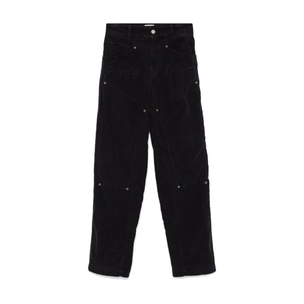 Isabel marant Zwarte Corduroy Broek met knopen Black Dames