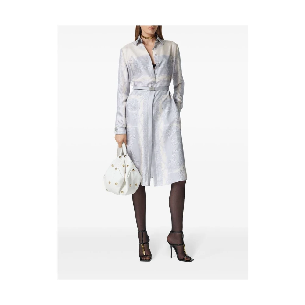 Versace Barocco Print Zijden Jurk Multicolor Dames