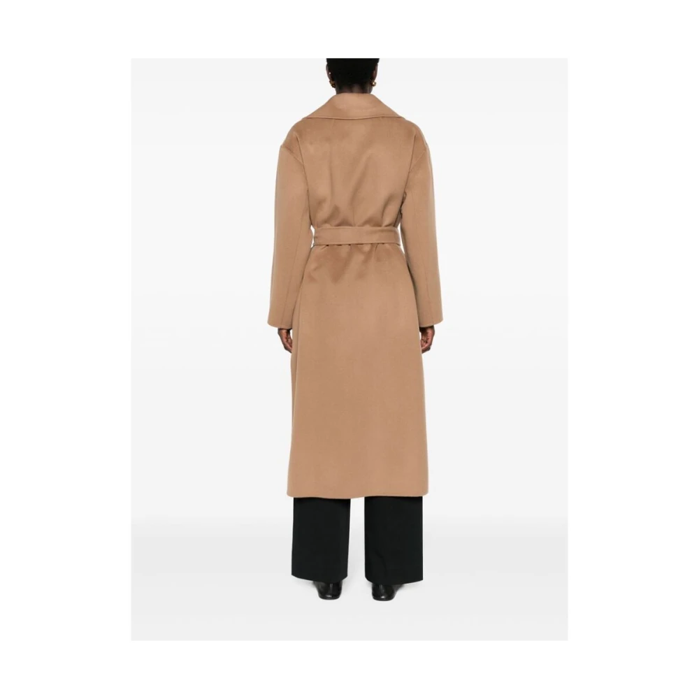 Max Mara Bruine wollen jas met inkeping kraag Brown Dames