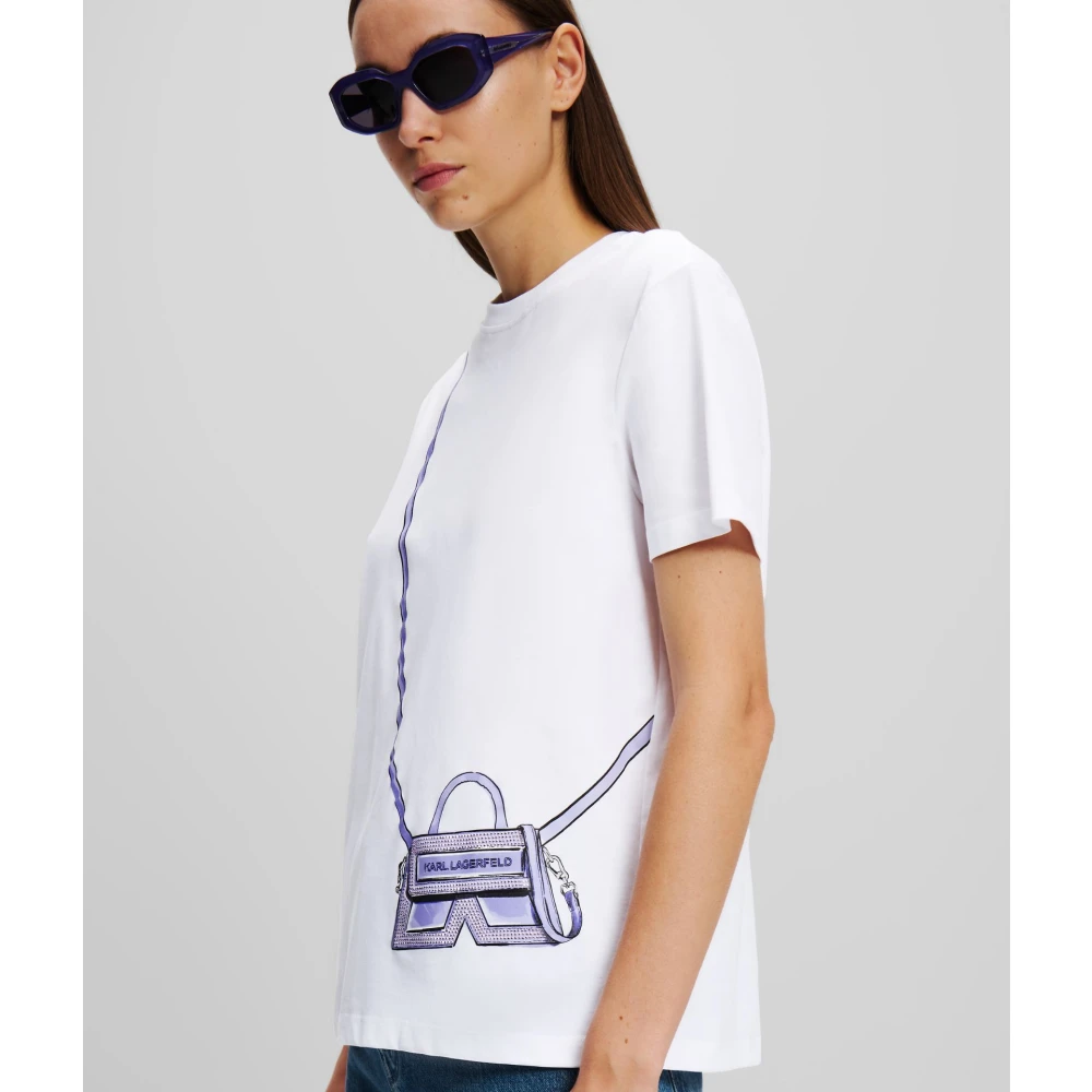 Karl Lagerfeld Baltisch T-shirt met tas ontwerp White Dames