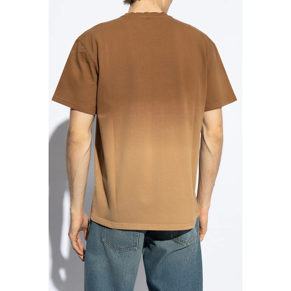 JW Anderson T-shirt met geborduurd logo Brown Heren