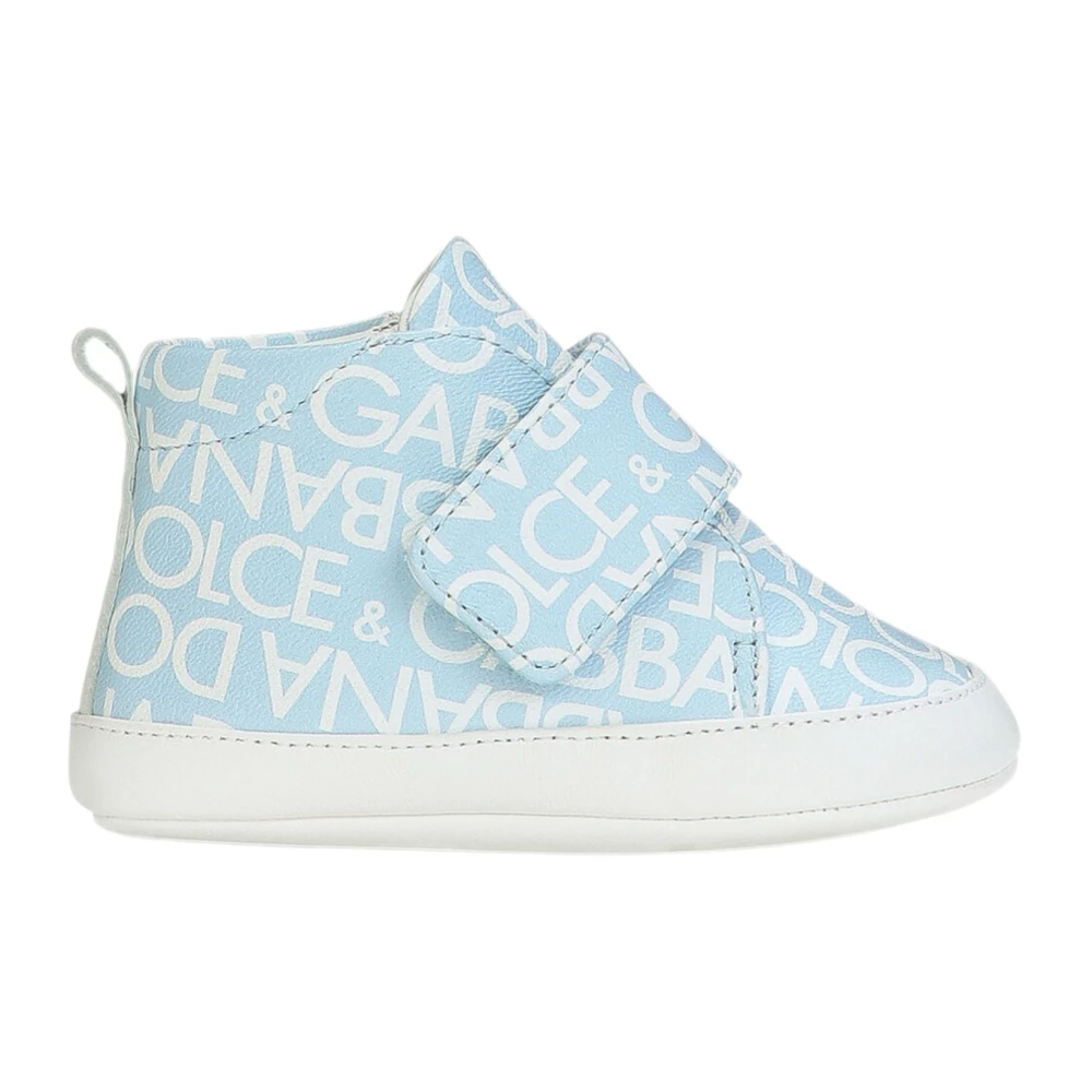 Dolce & Gabbana Blå Logo Pre-Walker Skor Blue, Unisex