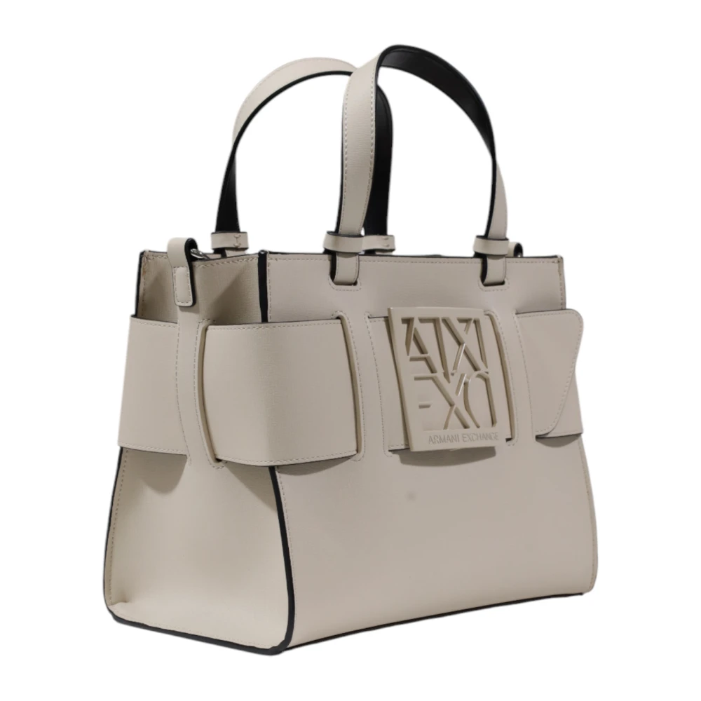 Armani Exchange Stijlvolle Dames Middelgrote Tassen Collectie Beige Dames