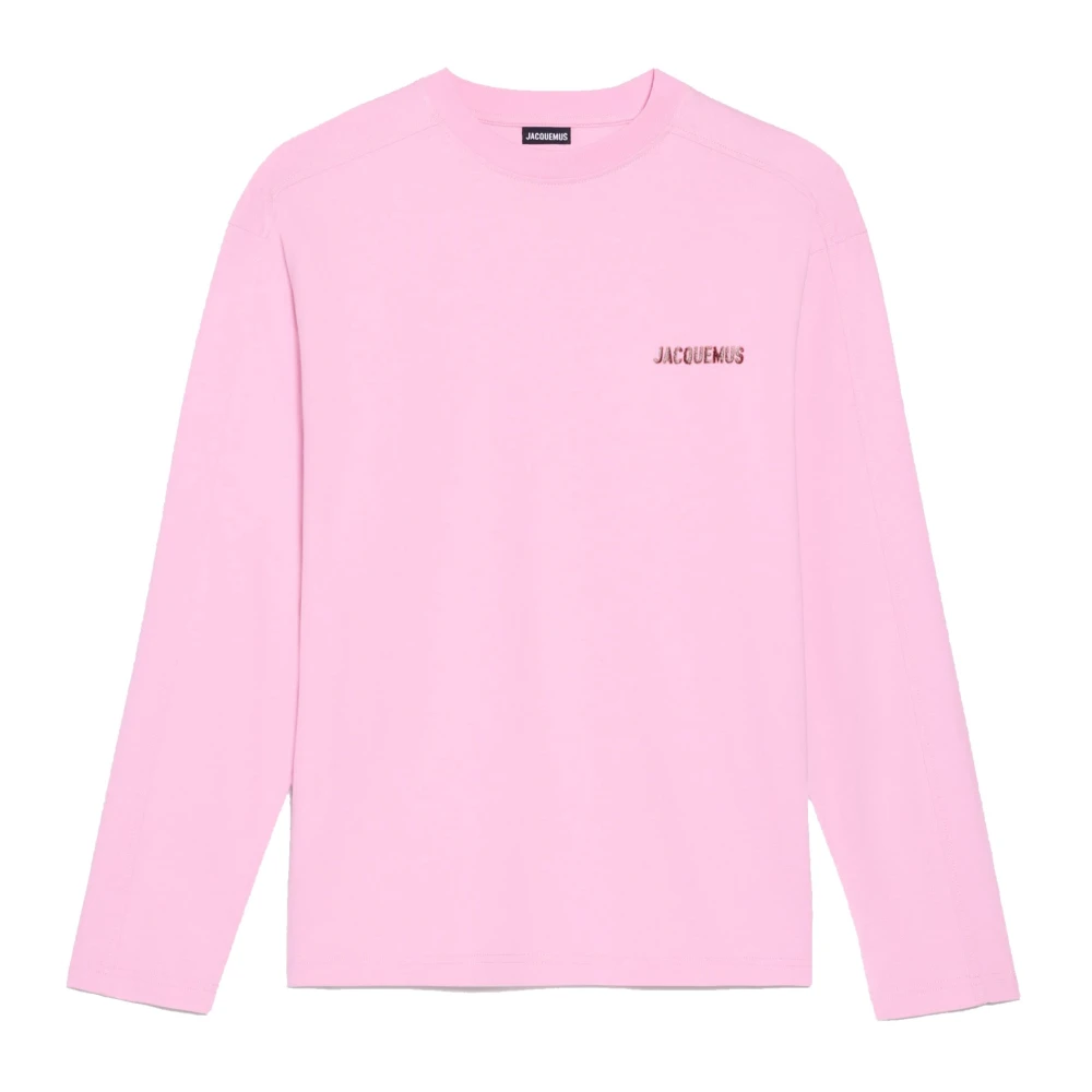 Jacquemus Pavane Roze T-shirt met Lange Mouwen Pink Heren