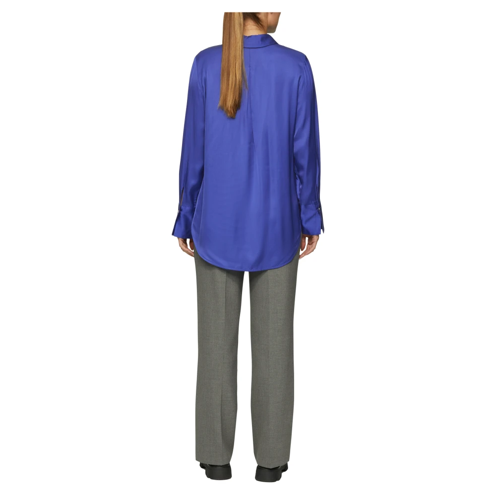 s.Oliver Zijdelings gespleten Hemd Shirt Blue Dames