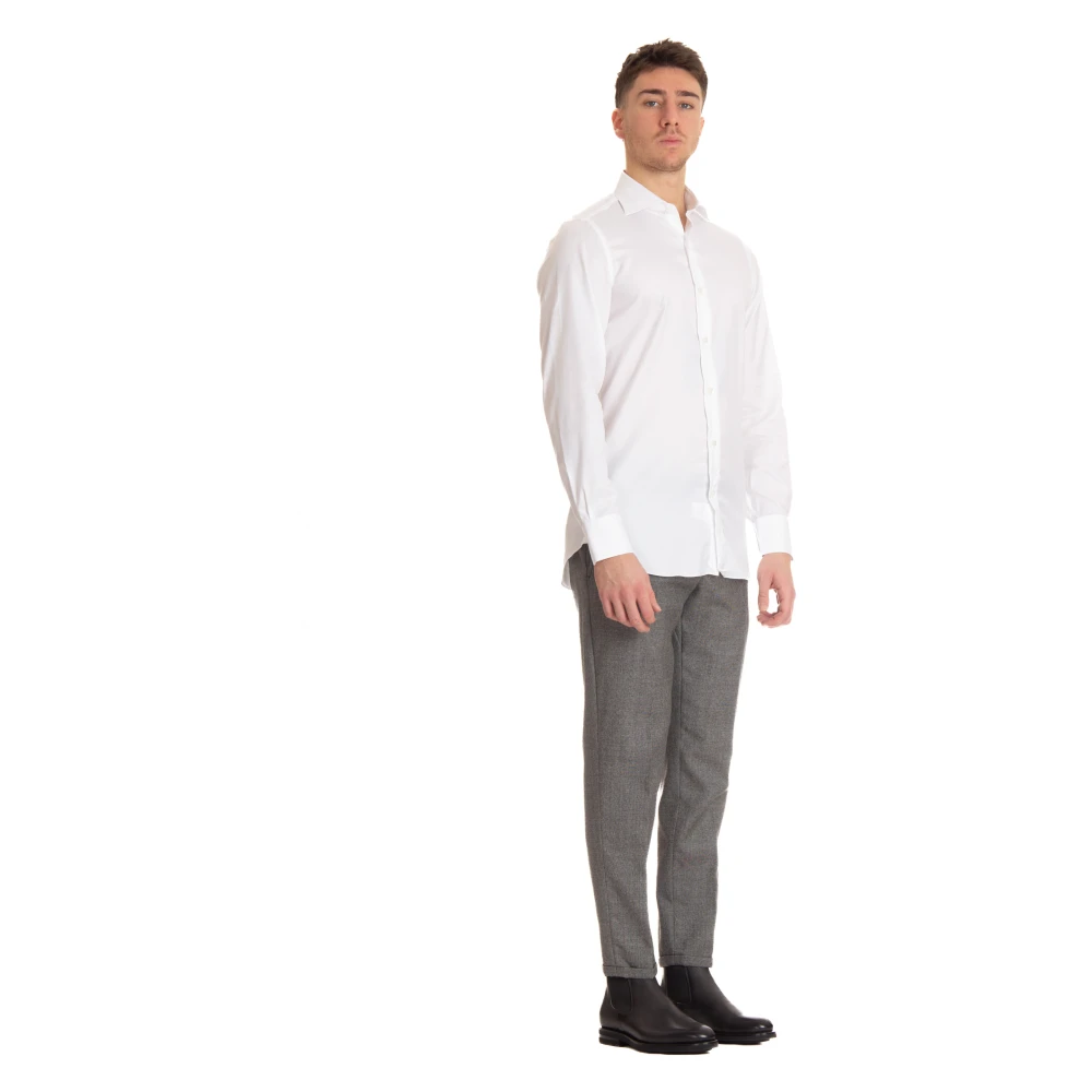 Finamore Milano Slim Fit Wit Overhemd White Heren