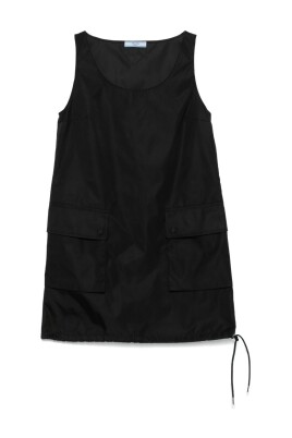 black-drawstring-hem-dress