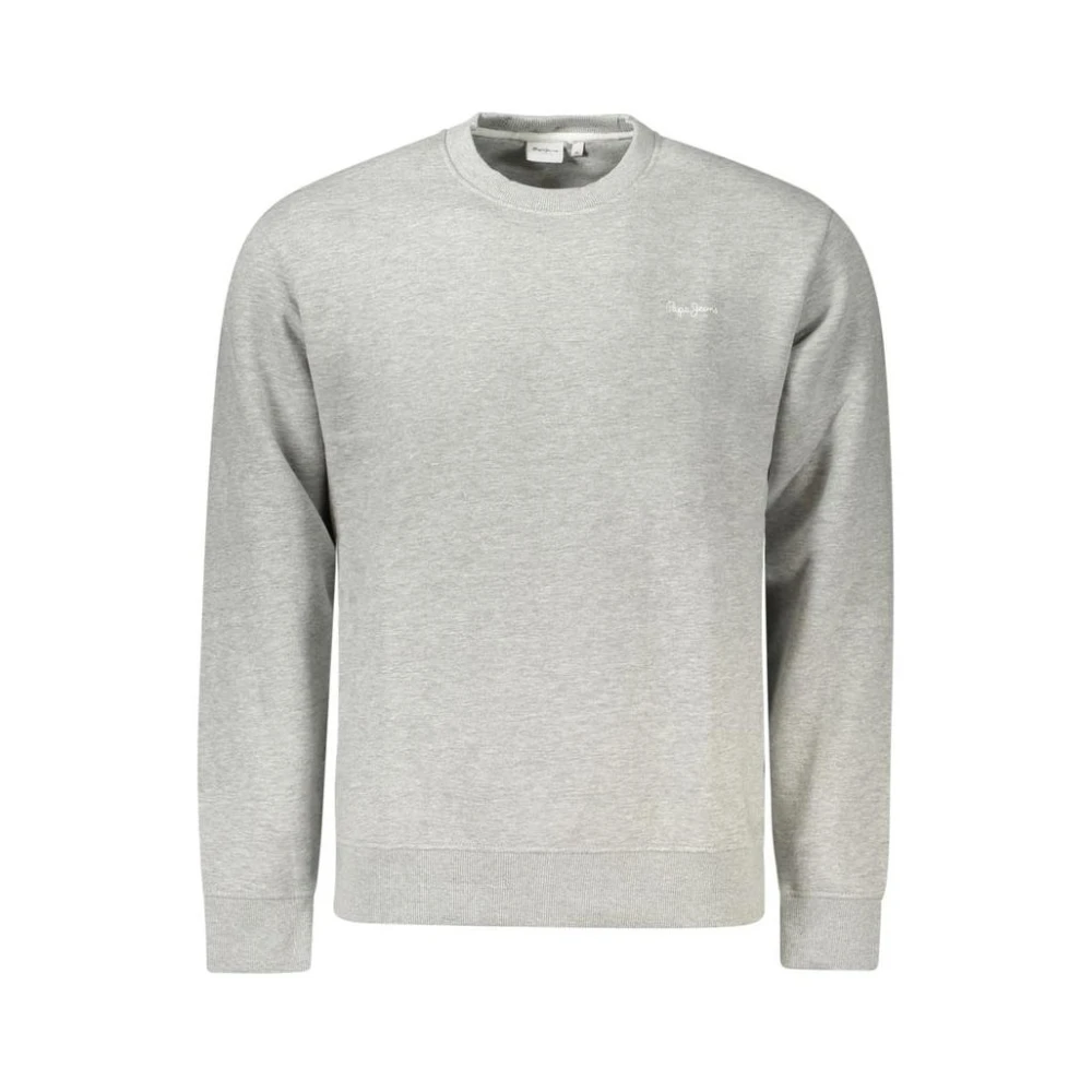 Pepe Jeans Men's Gray Round-Neck Knitwear, M, Cotton Knit Jumper