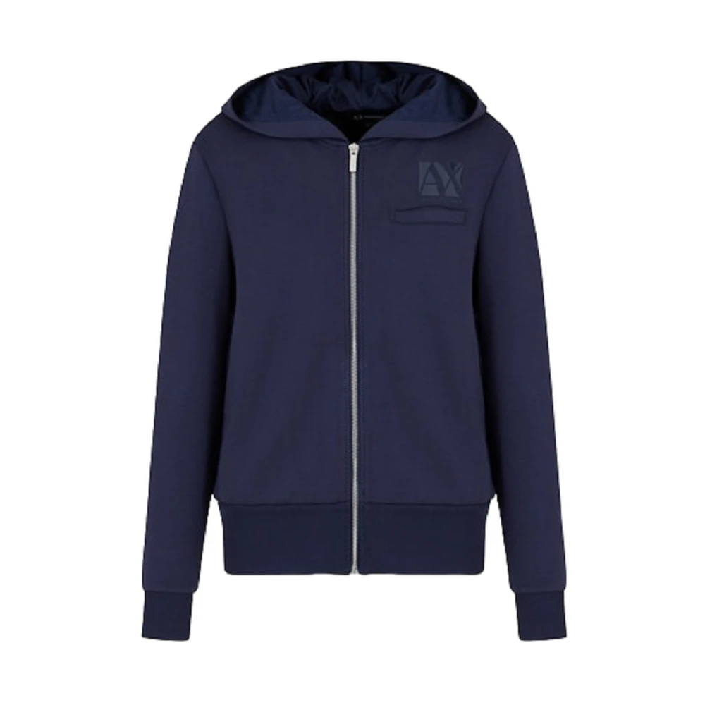 Armani Exchange Blauwe Hoodie Eenvoudig Ontwerp Blue Dames