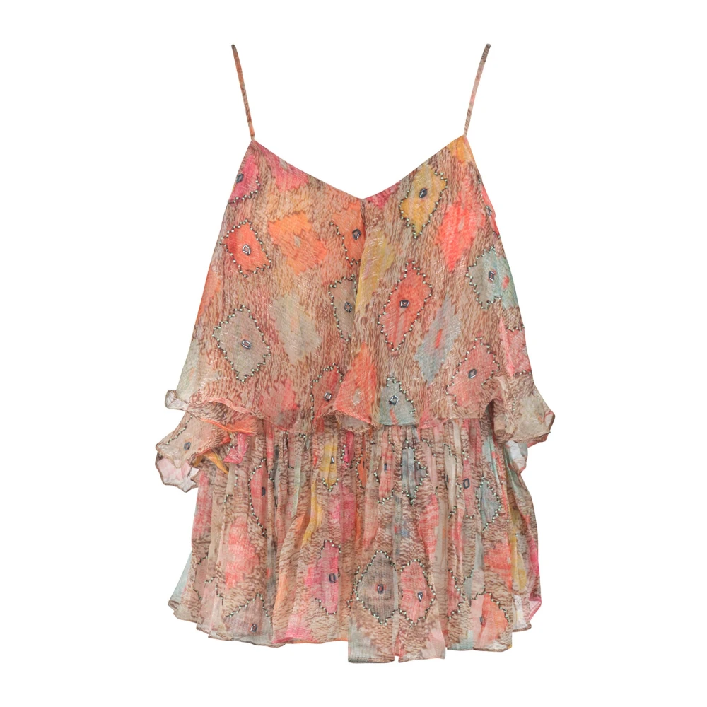 Mes Demoiselles Chiffon Ruffle Top met kralendetails Multicolor Dames
