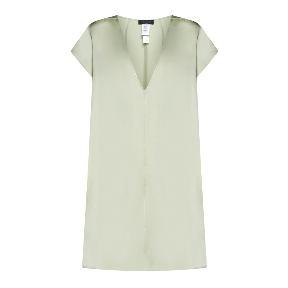 Fabiana Filippi Mintgroene Top met Wit Blauw Green Dames