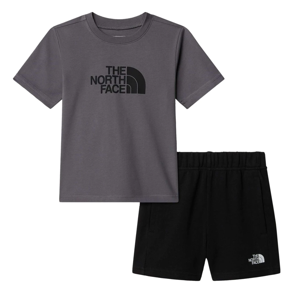 The North Face Unisex Kids Gray Sport Sets,, Kids Cotton Short Set In Grey Size 3 Y