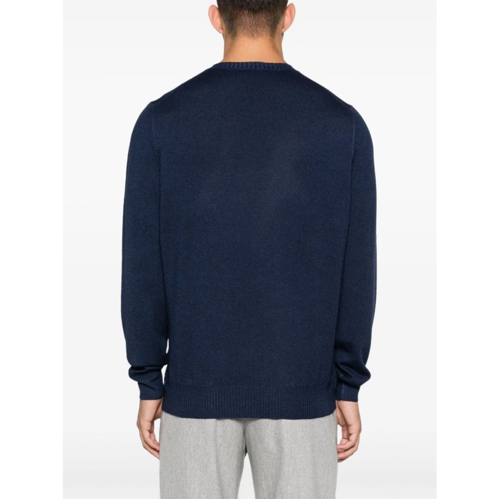 Fay Blauwe Trui met Ronde Hals Blue Heren