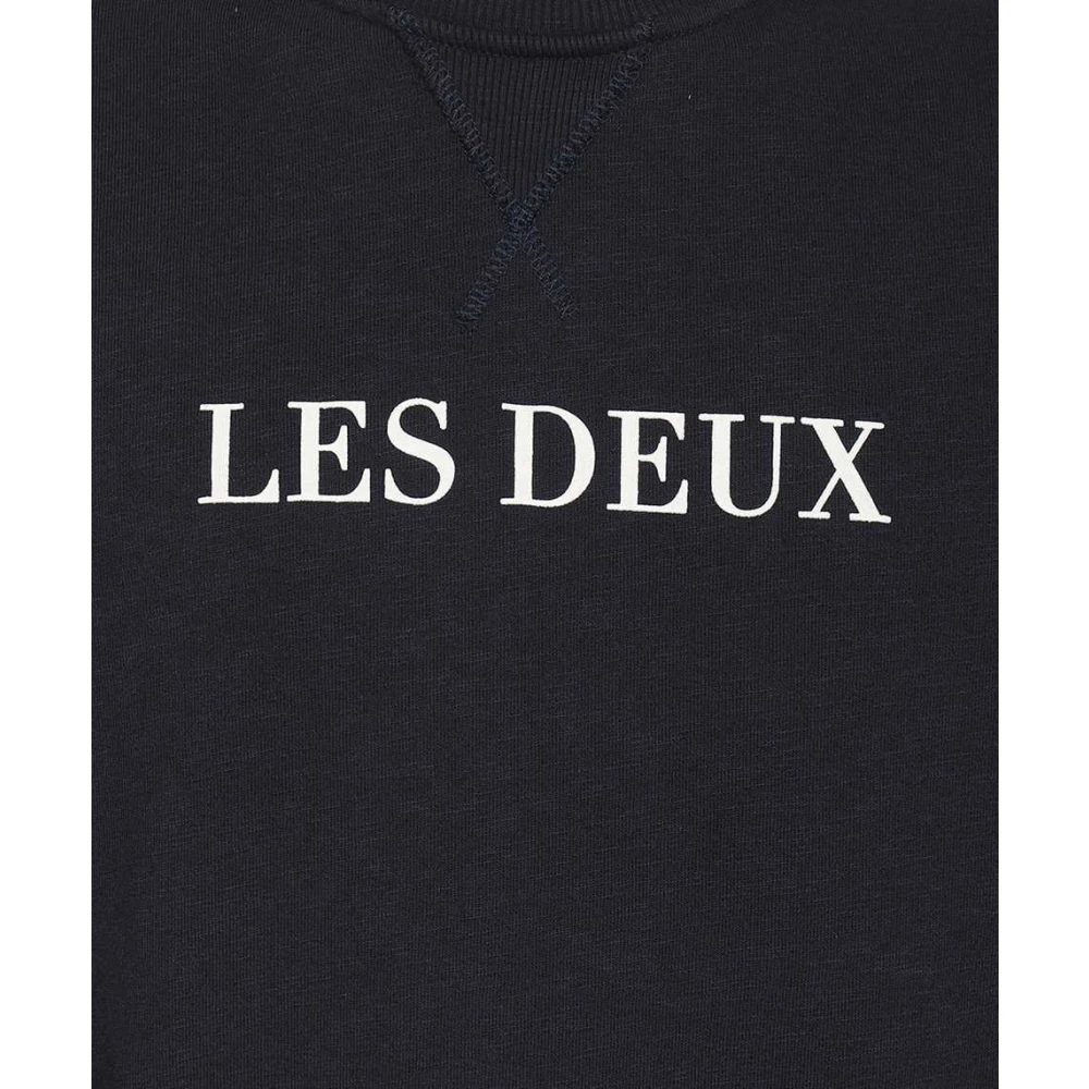 Les Deux Katoenen Crew-Neck Sweatshirt Blue Heren