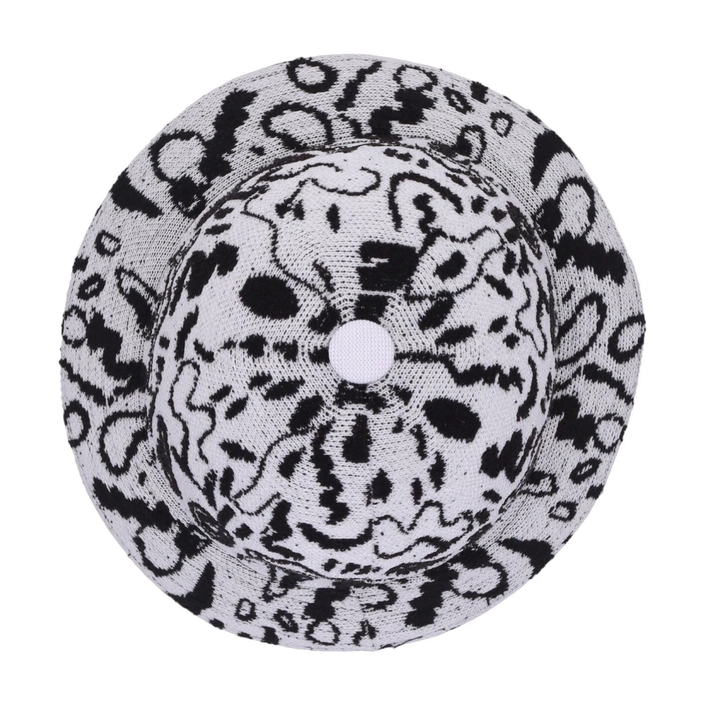 Kangol Jacquard Gebreide Bucket Hoed Wit Zwart Multicolor Heren