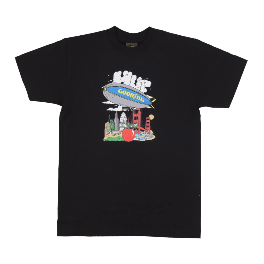 HUF Goodyear Zwarte Heren T-shirt Black Heren