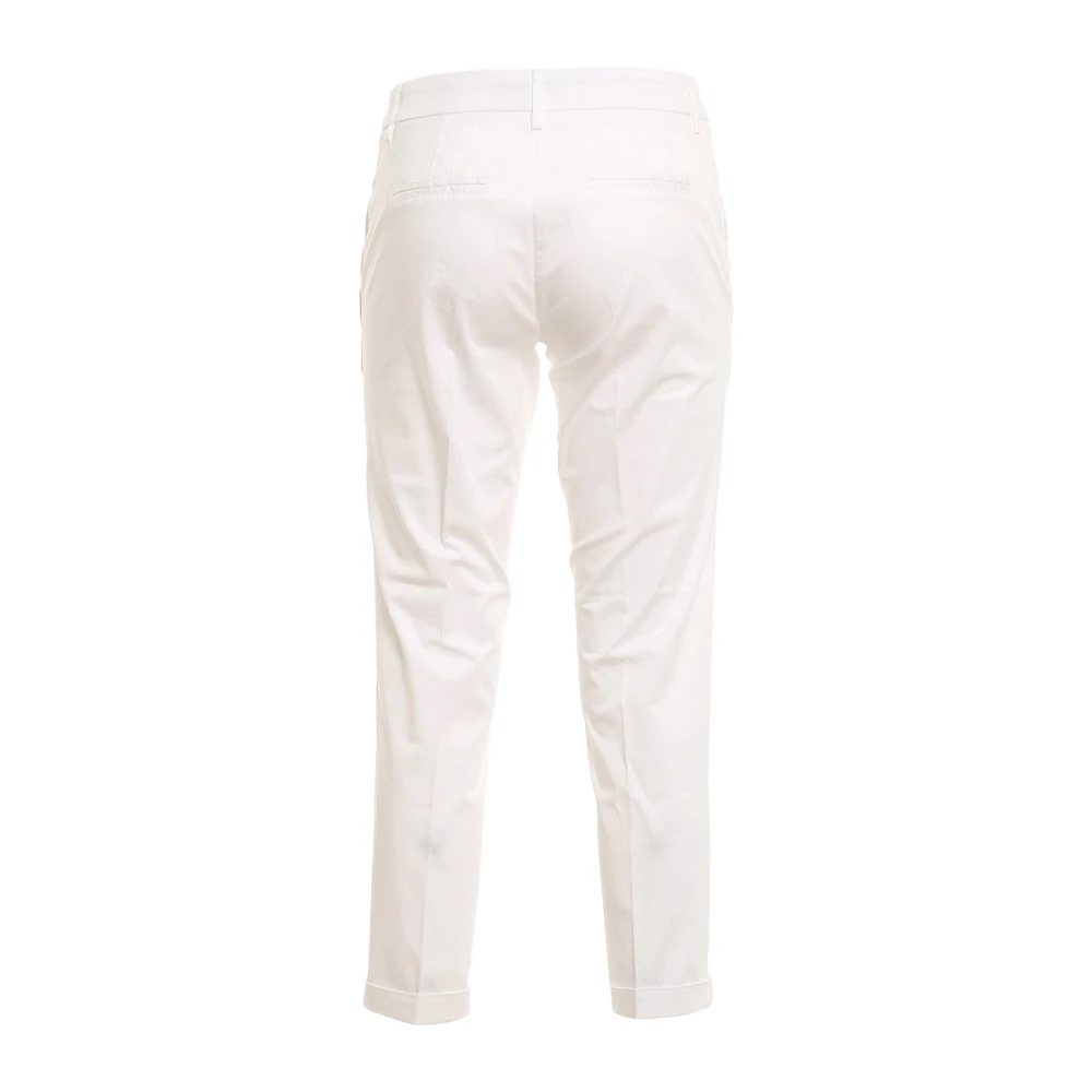 Fay Witte Stretch Katoenen Capri Broek White Dames