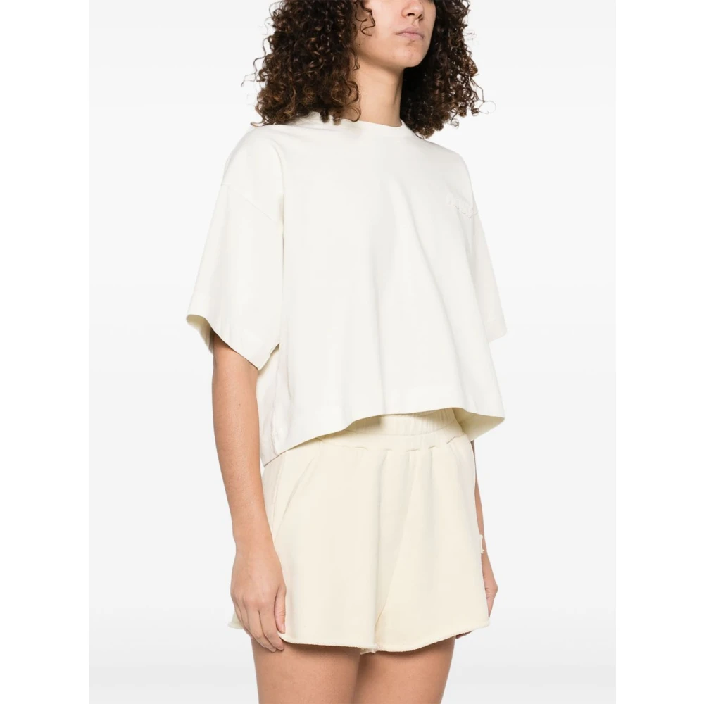 Autry Wit Crew Neck Logo Patch T-shirt White Dames