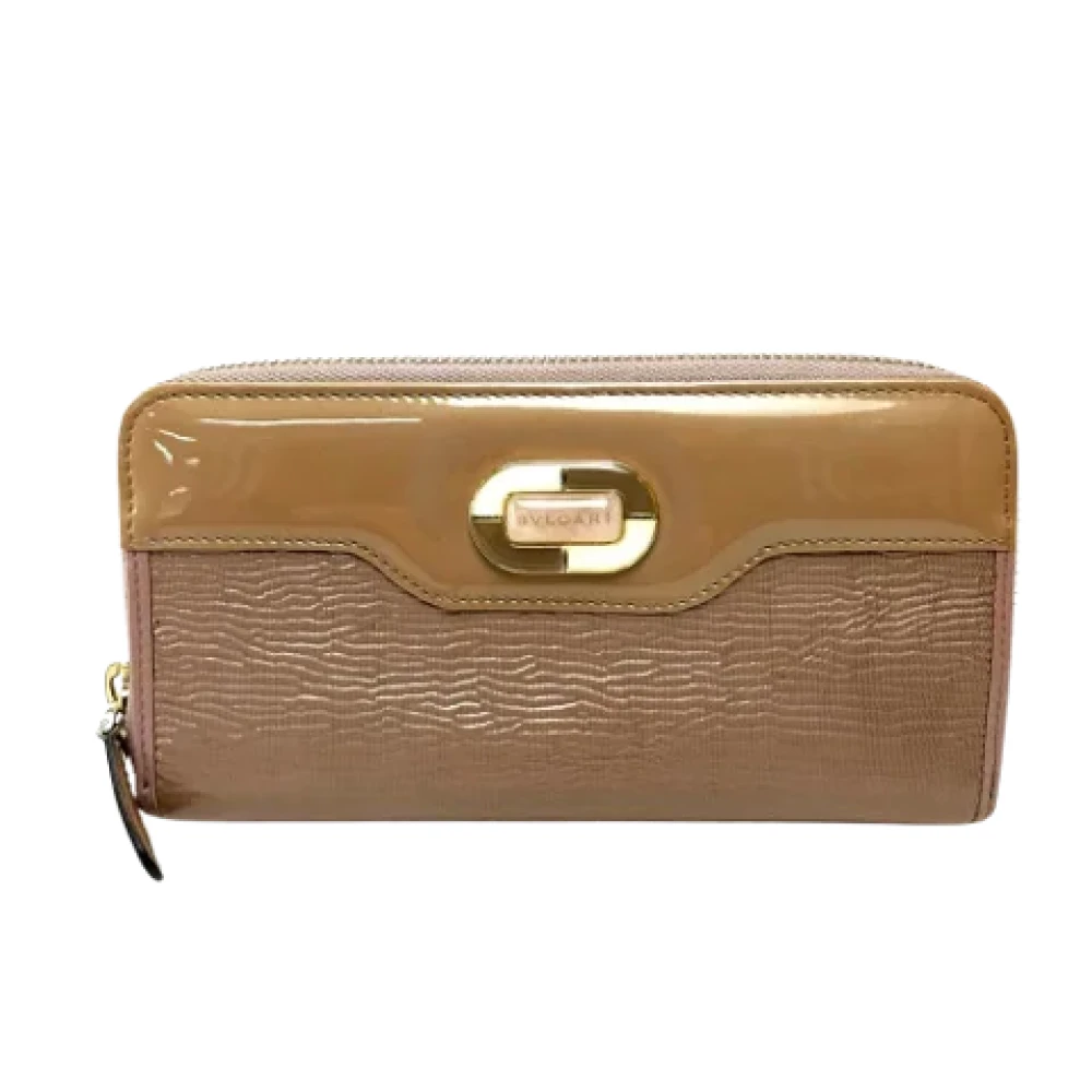 Bvlgari Vintage Pre-owned Leather wallets Beige Dames