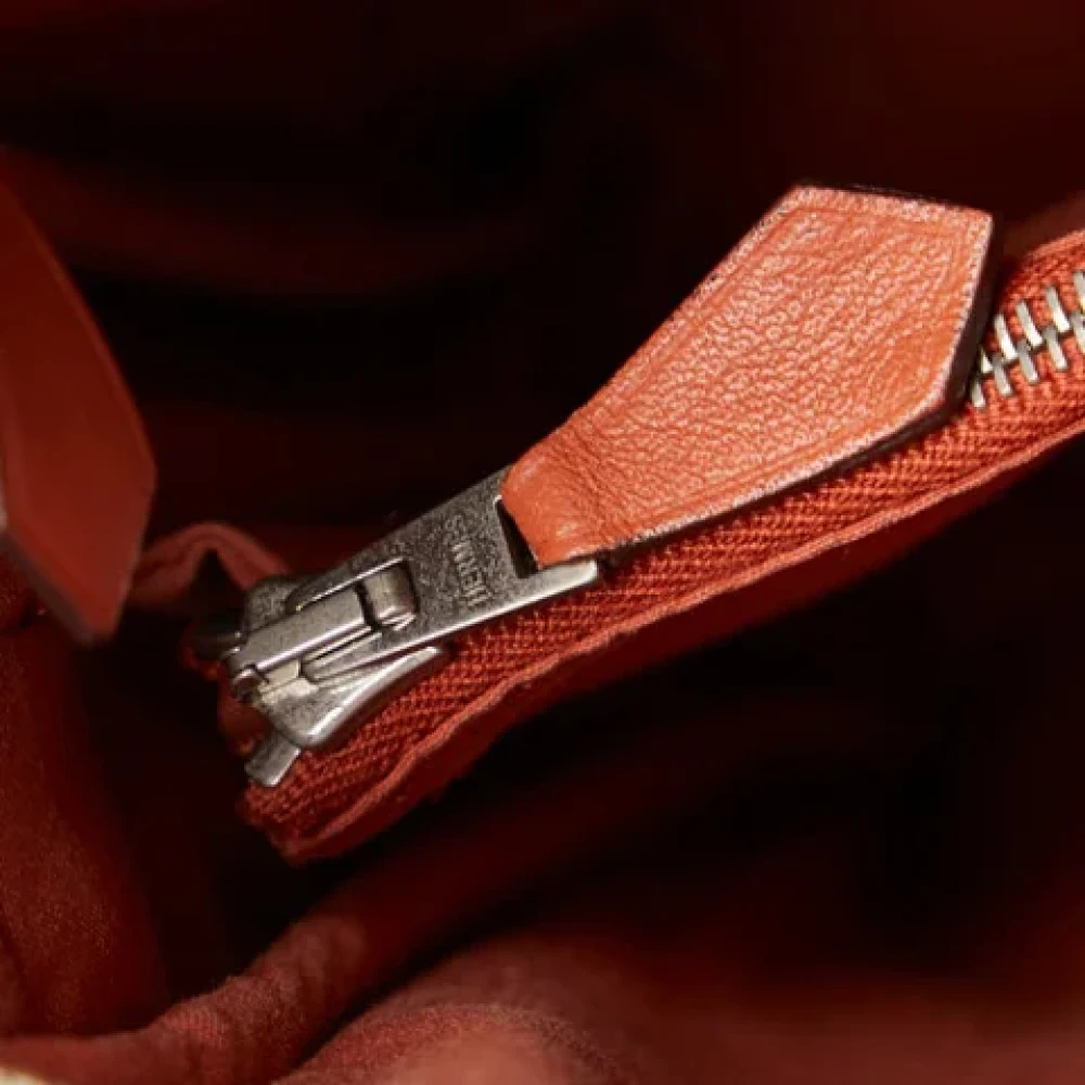 Hermès Vintage Pre-owned Leather shoulder-bags Orange Dames