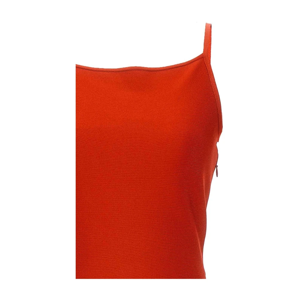 alexander mcqueen Wijdvallende Gebreide Jurk met Zijrits Red Dames