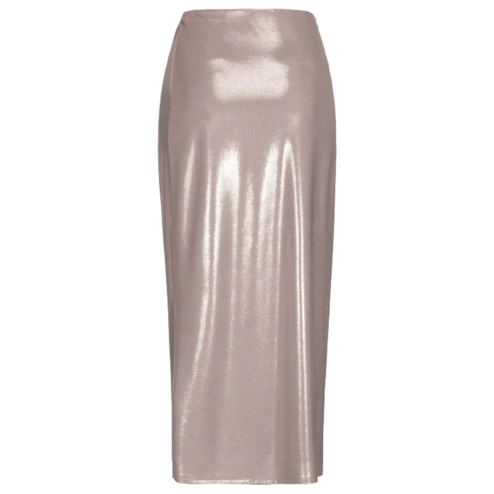 pinko Midi Pareo Gedrapeerd Jersey Rok Beige Dames