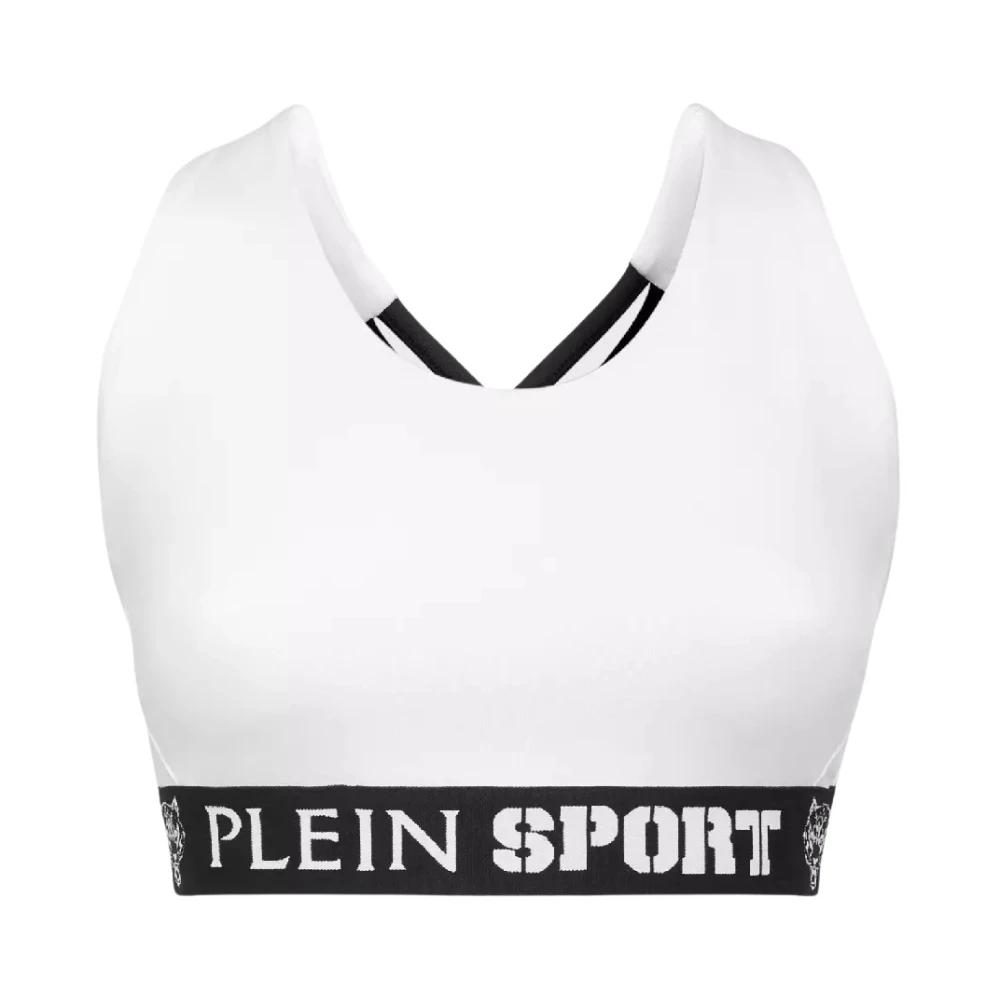 Plein Sport Witte Logo Top Ronde Hals White Dames