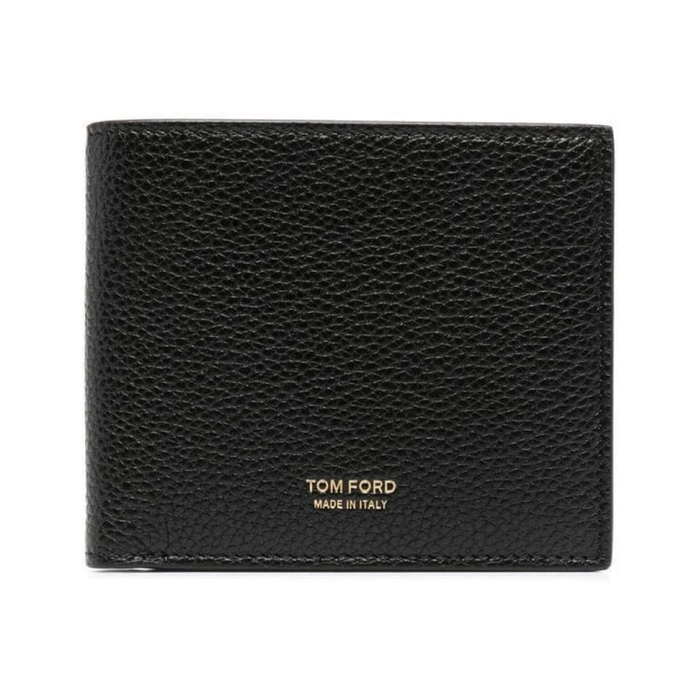Tom Ford Klassieke Bifold Leren Portemonnee Black Heren