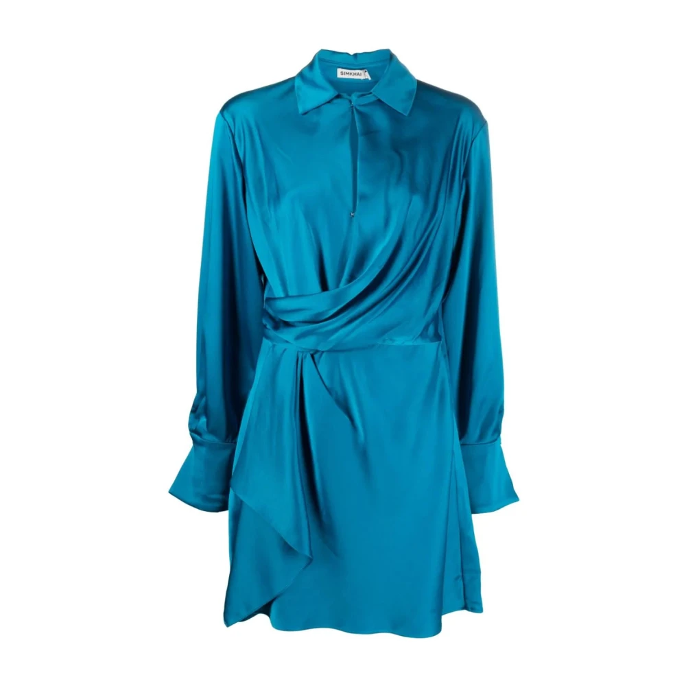 Simkhai Blauwe gedrapeerde mini-jurk Blue Dames