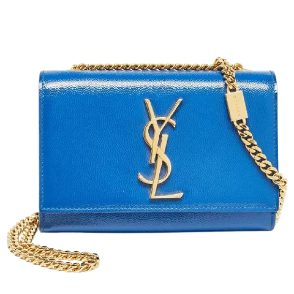 Yves Saint Laurent Vintage Pre-owned Leather crossbody-bags Blue Dames
