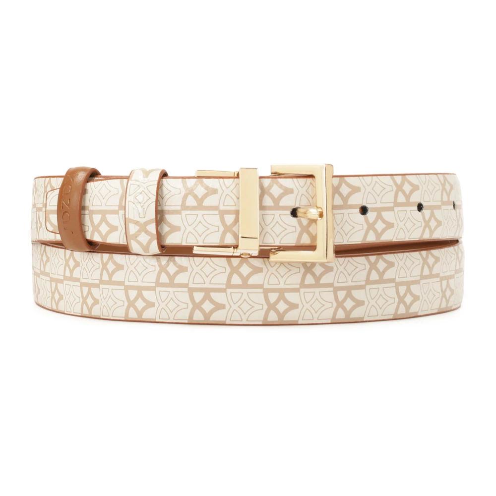Kazar Dubbelzijdige riem in beige en bruine kleur met monogrammen Beige Dames
