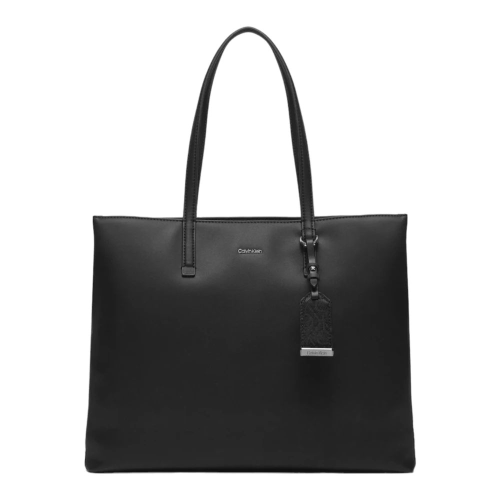 Calvin Klein Allover Print Shopper Tas Black Dames