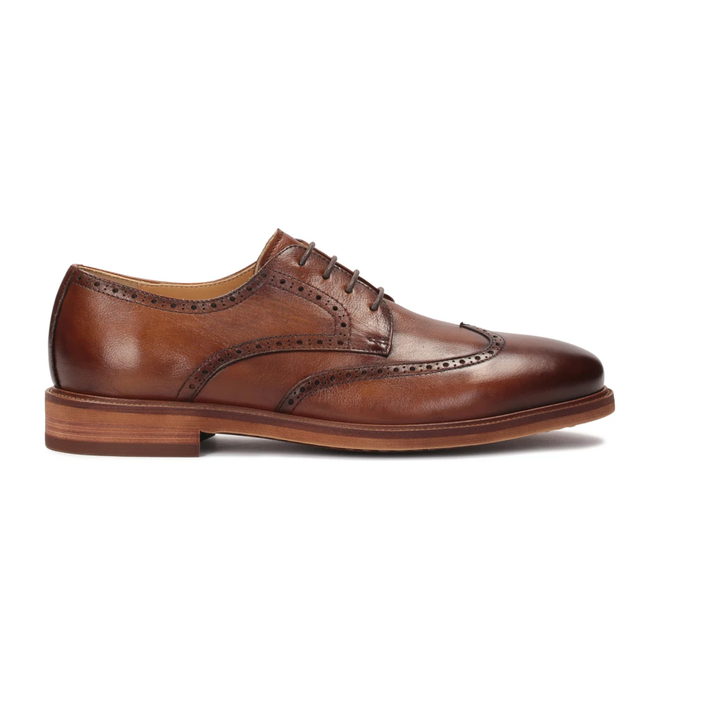 Kazar Brun Läder Brogue Skor Brown, Herr